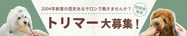 2004年創業 経験者優遇 トリマー大募集！